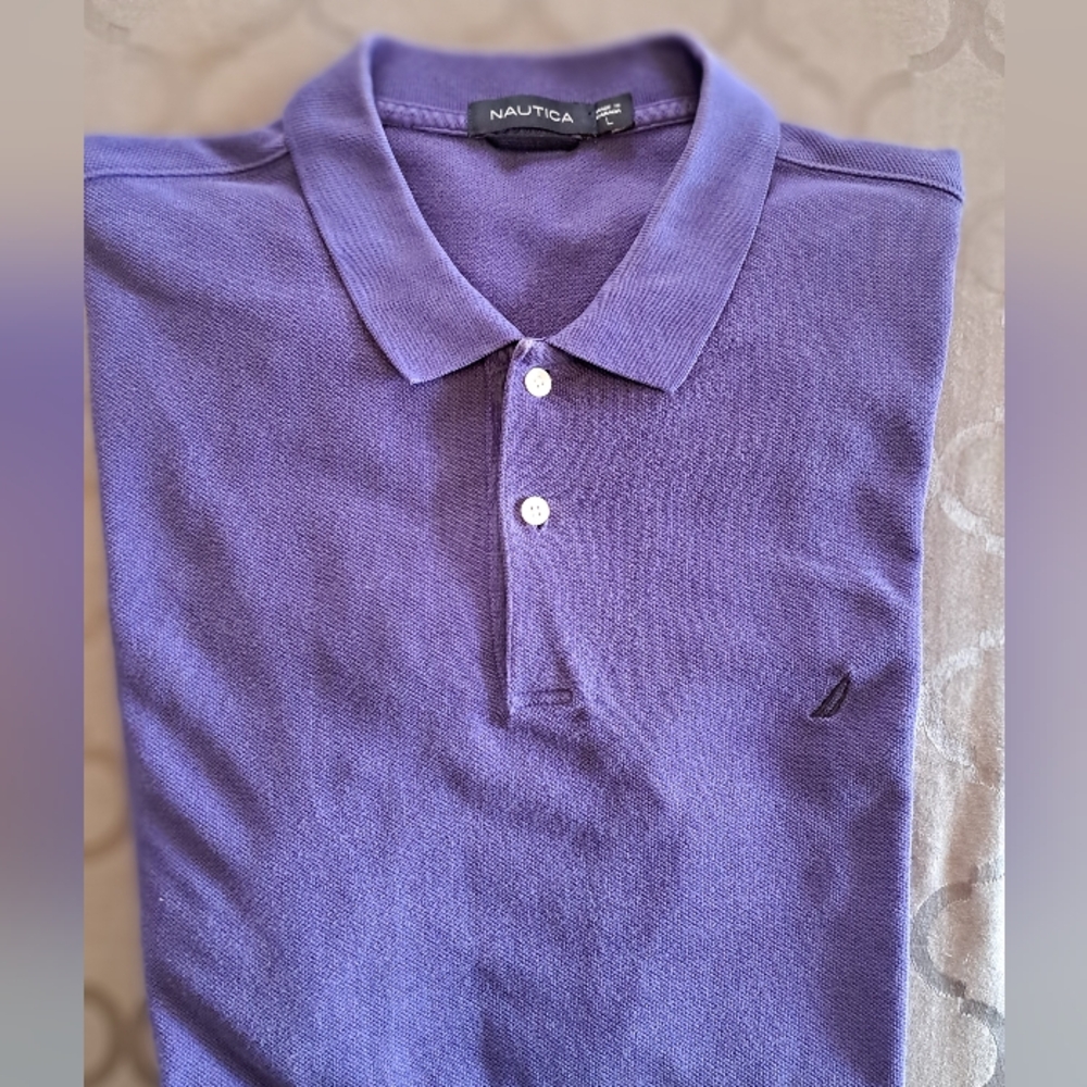 Nautica Y2K Men's Large Short Sleeve Polo in Vibrant Purple